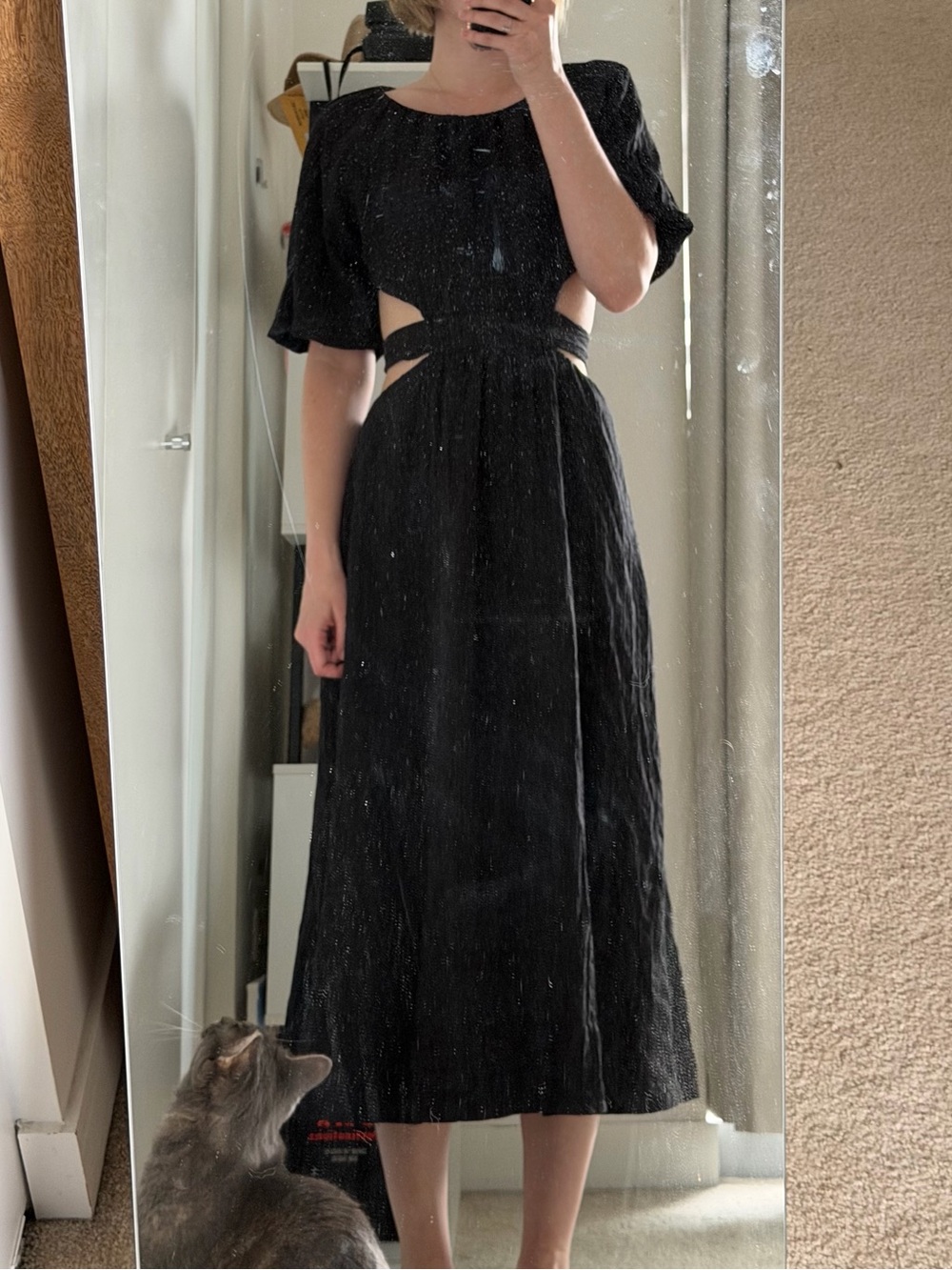 HYFVE Black Cutout Midi Dress - Classic Elegant Style
